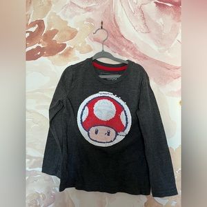 Fun sequin shirt mushroom mario